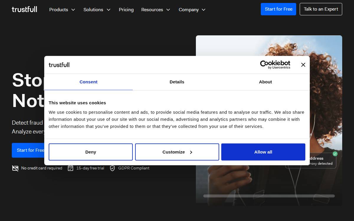 Trustfull website preview