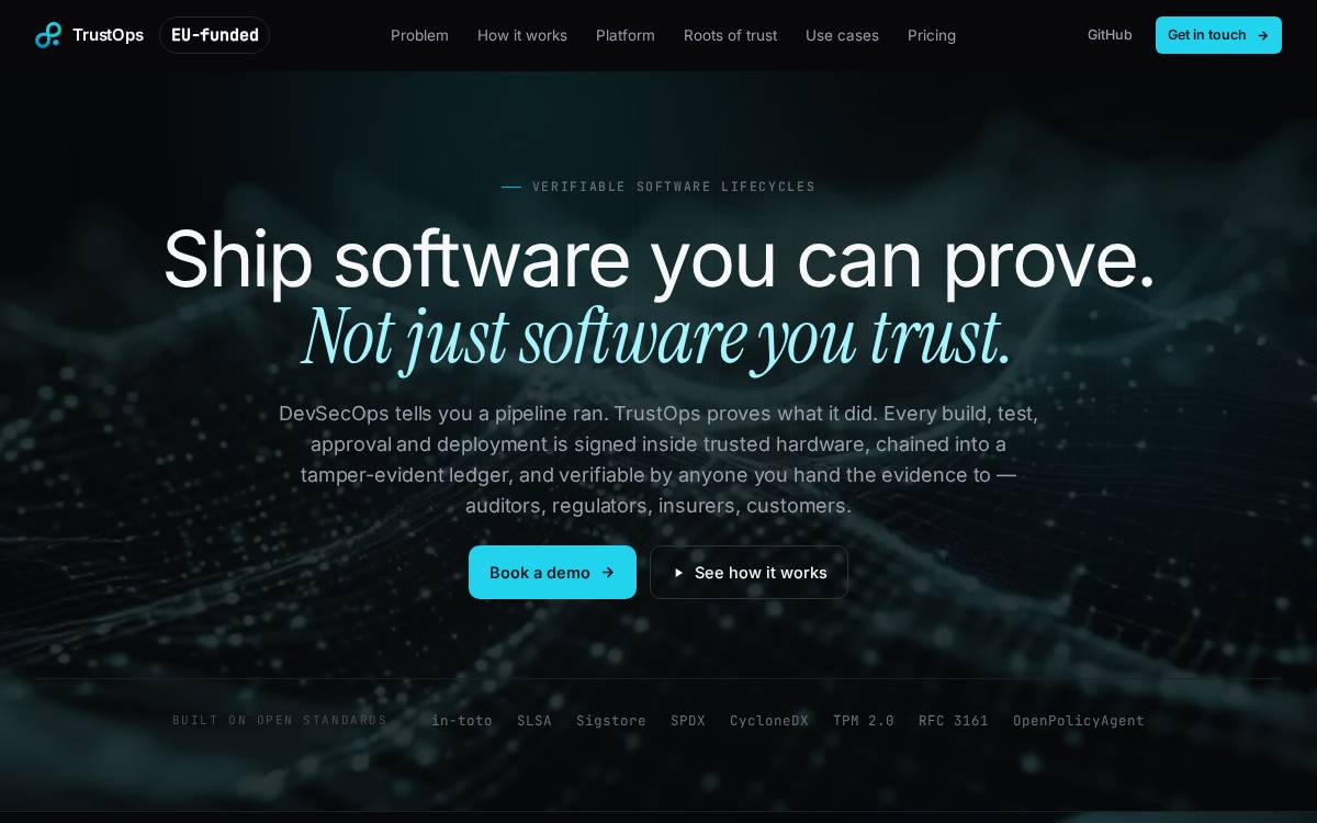 Trustops website preview