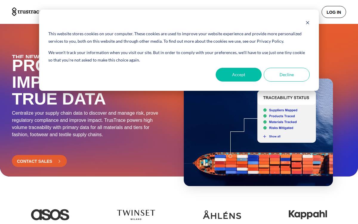 Trustrace website preview