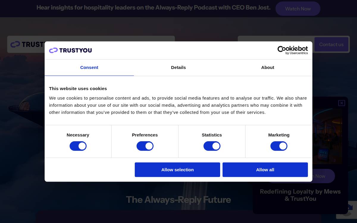 TrustYou website preview