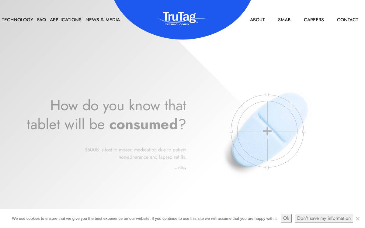 TruTag Technologies website preview