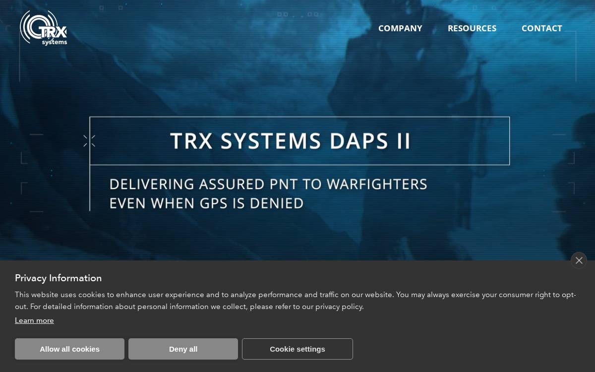 TRX Systems website preview