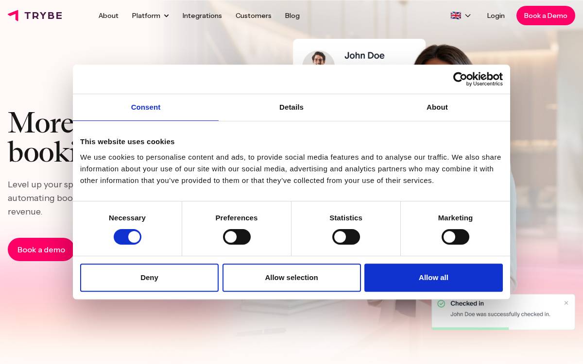 Trybe website preview