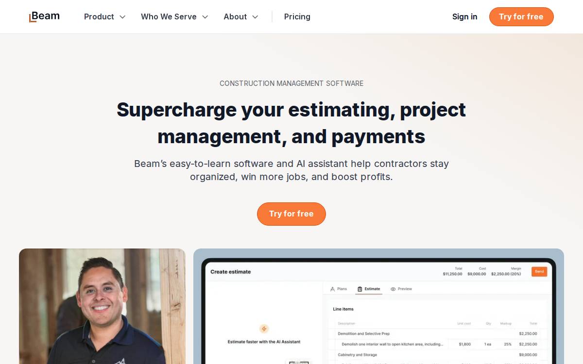 Trybeam website preview