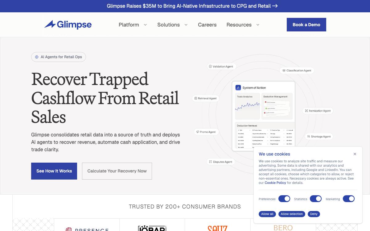 Glimpse website preview