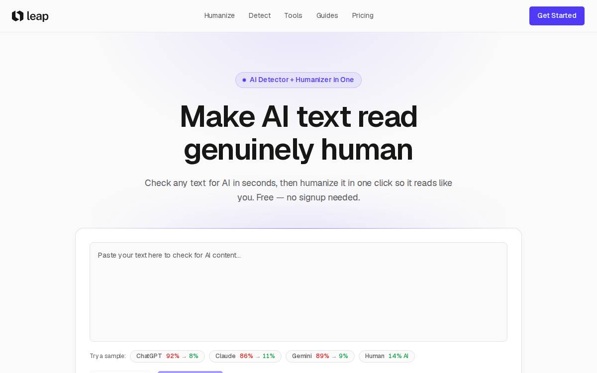 Tryleap website preview