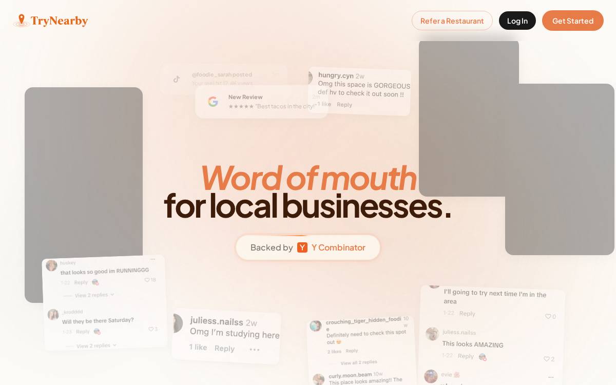 TryNearby website preview