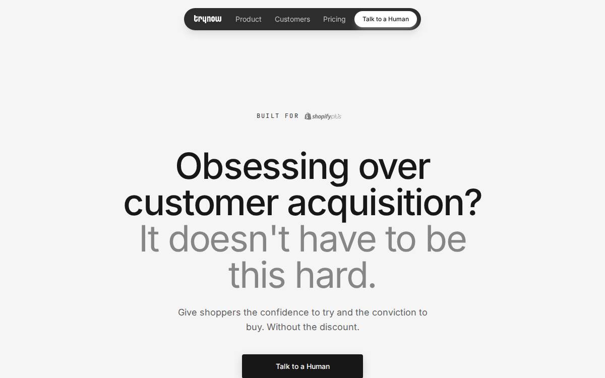 TryNow website preview