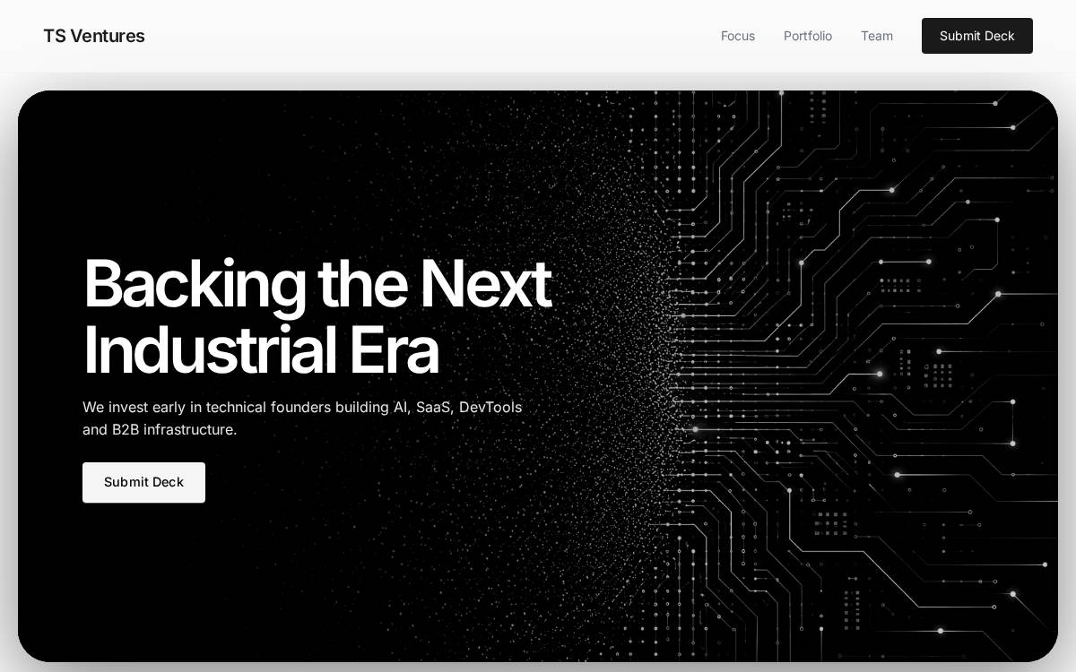 TS Ventures website preview