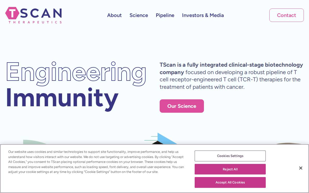 TScan Therapeutics website preview