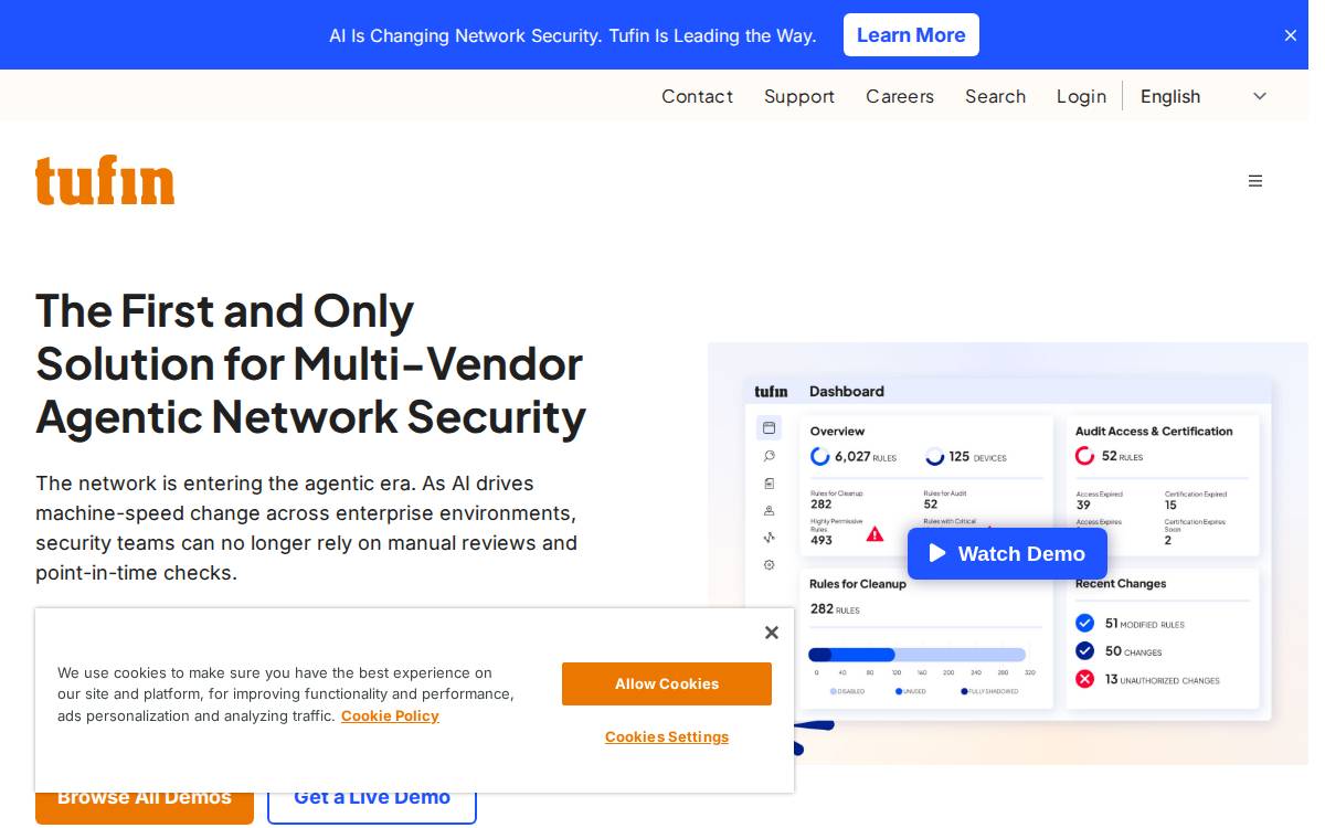 Tufin website preview