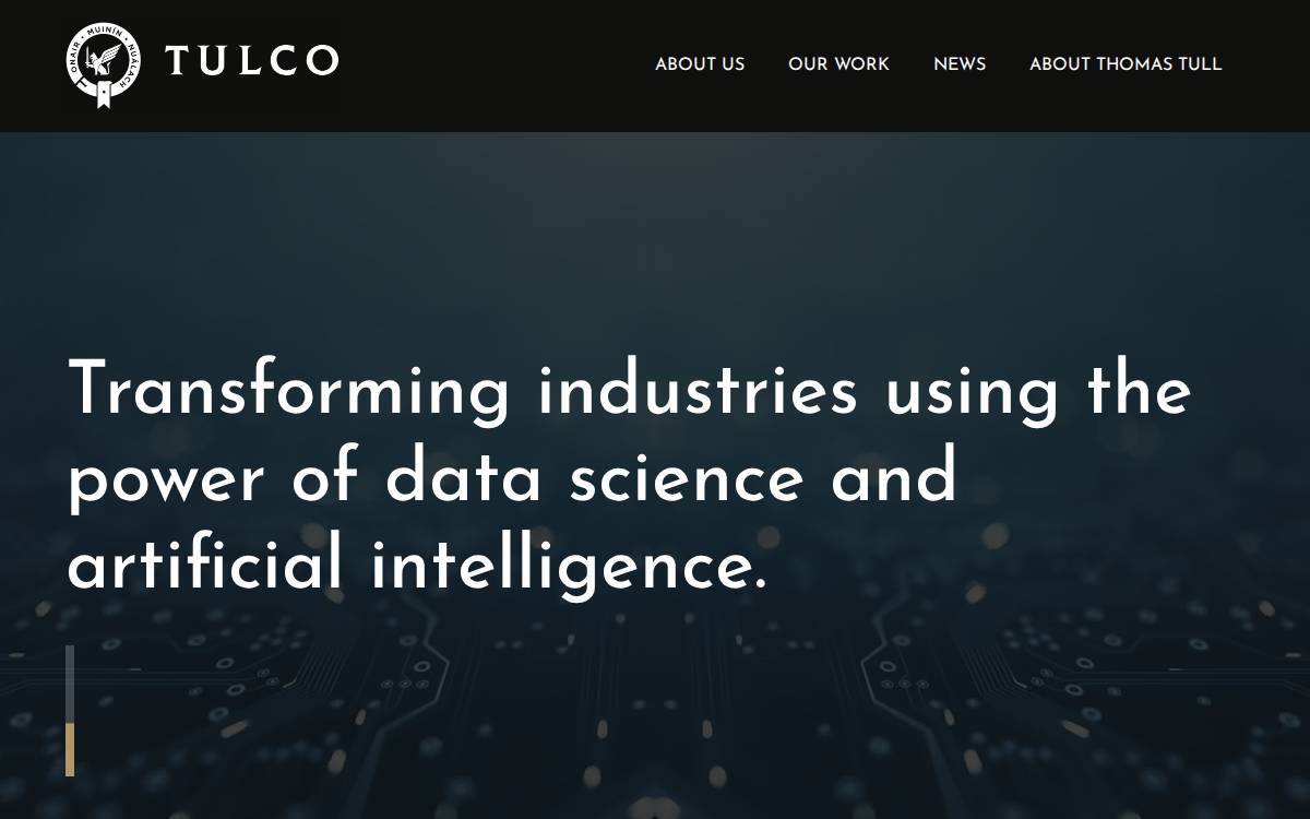 Tulcoholdings website preview