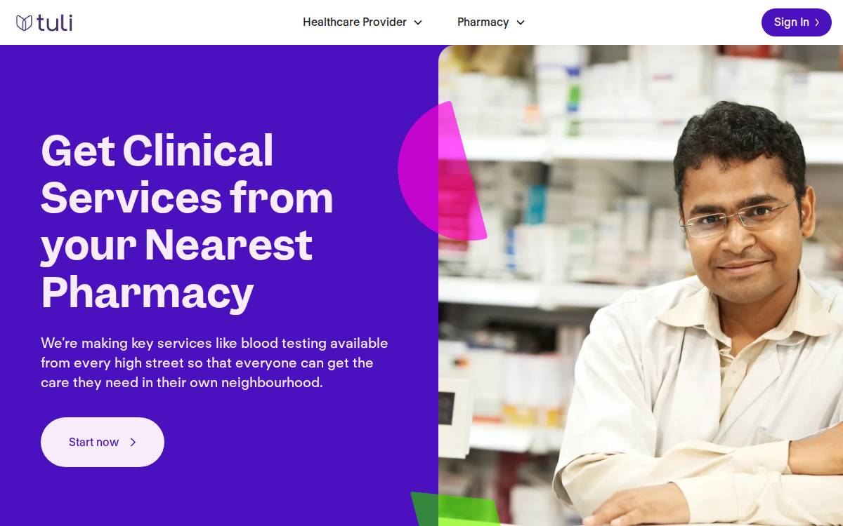 Tuli Health website preview