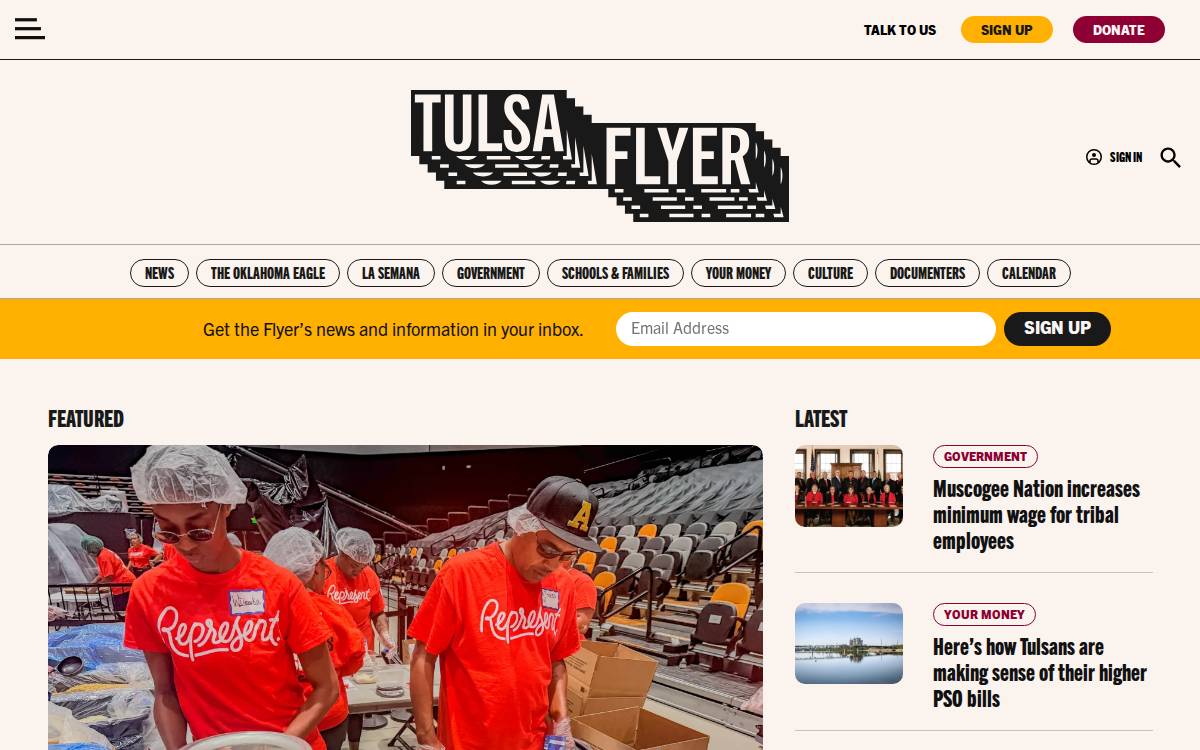 Tulsa Flyer website preview