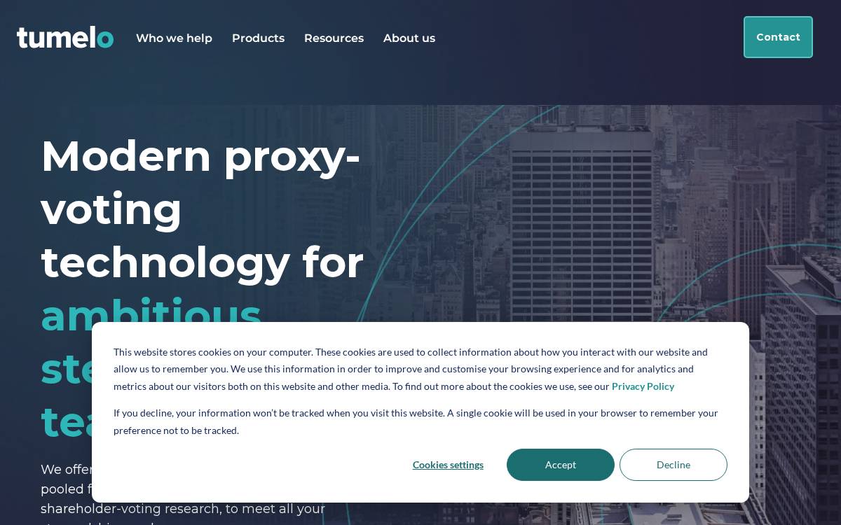 Tumelo website preview
