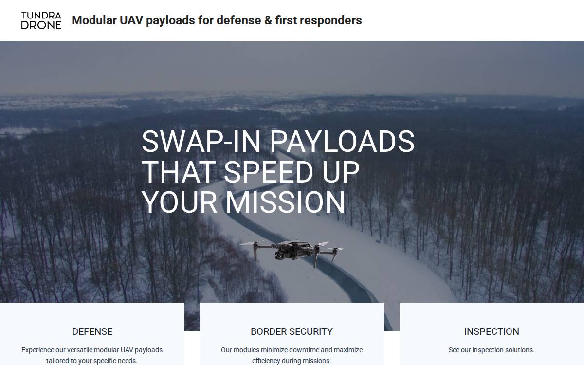 Tundra Drone website preview