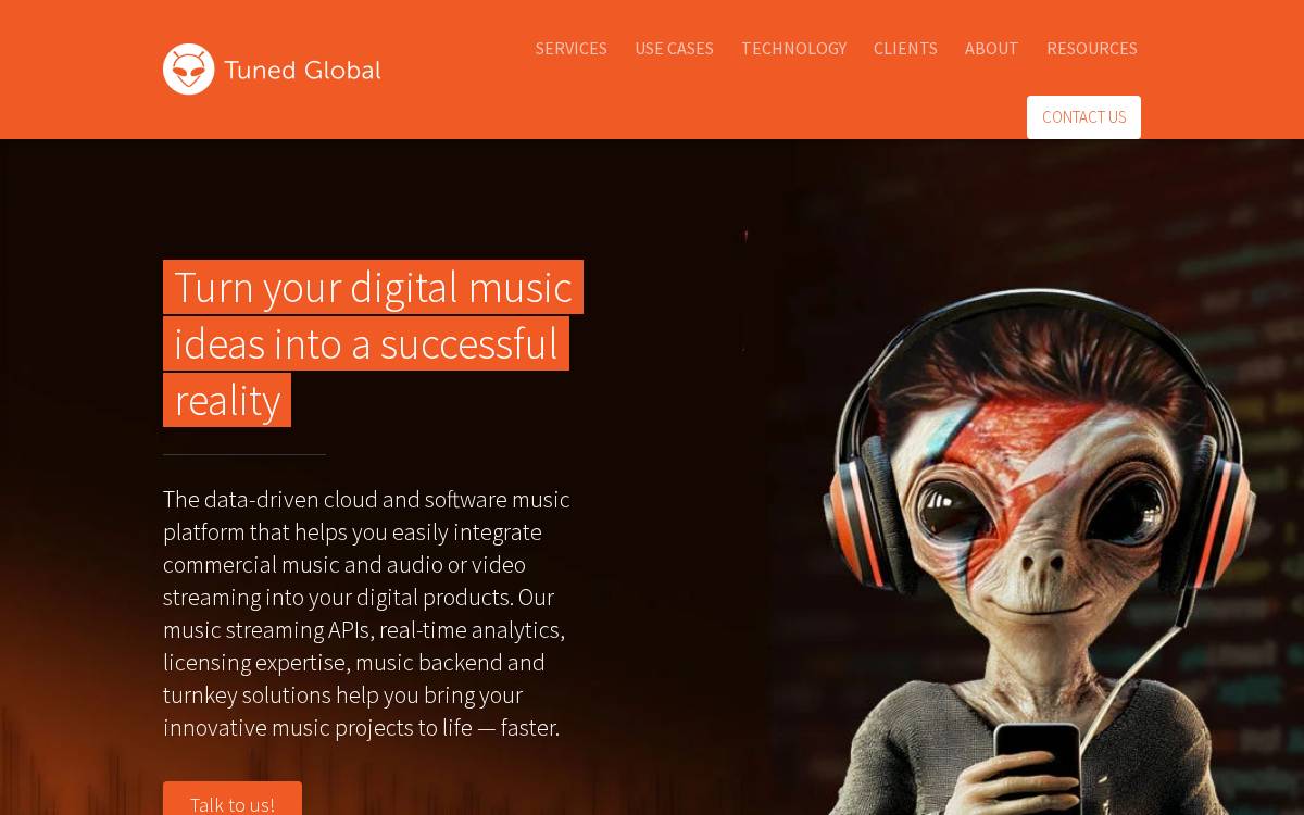 Tuned Global website preview