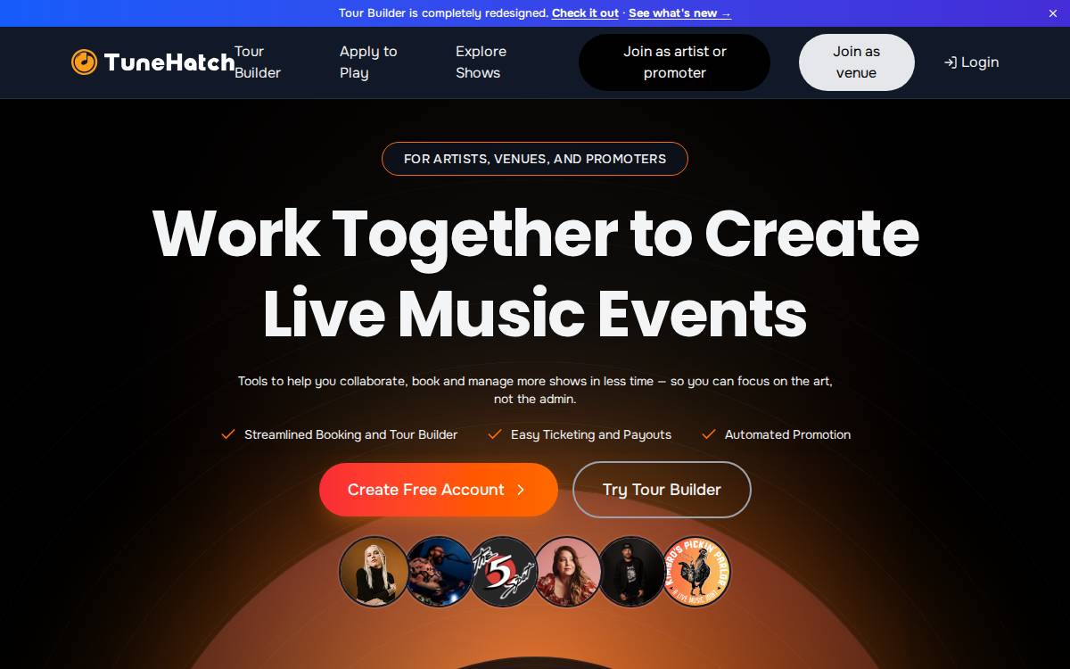 TuneHatch website preview