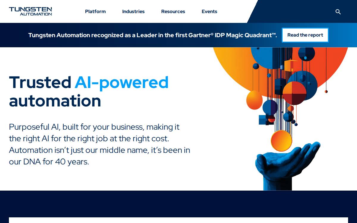 Tungsten Automation website preview