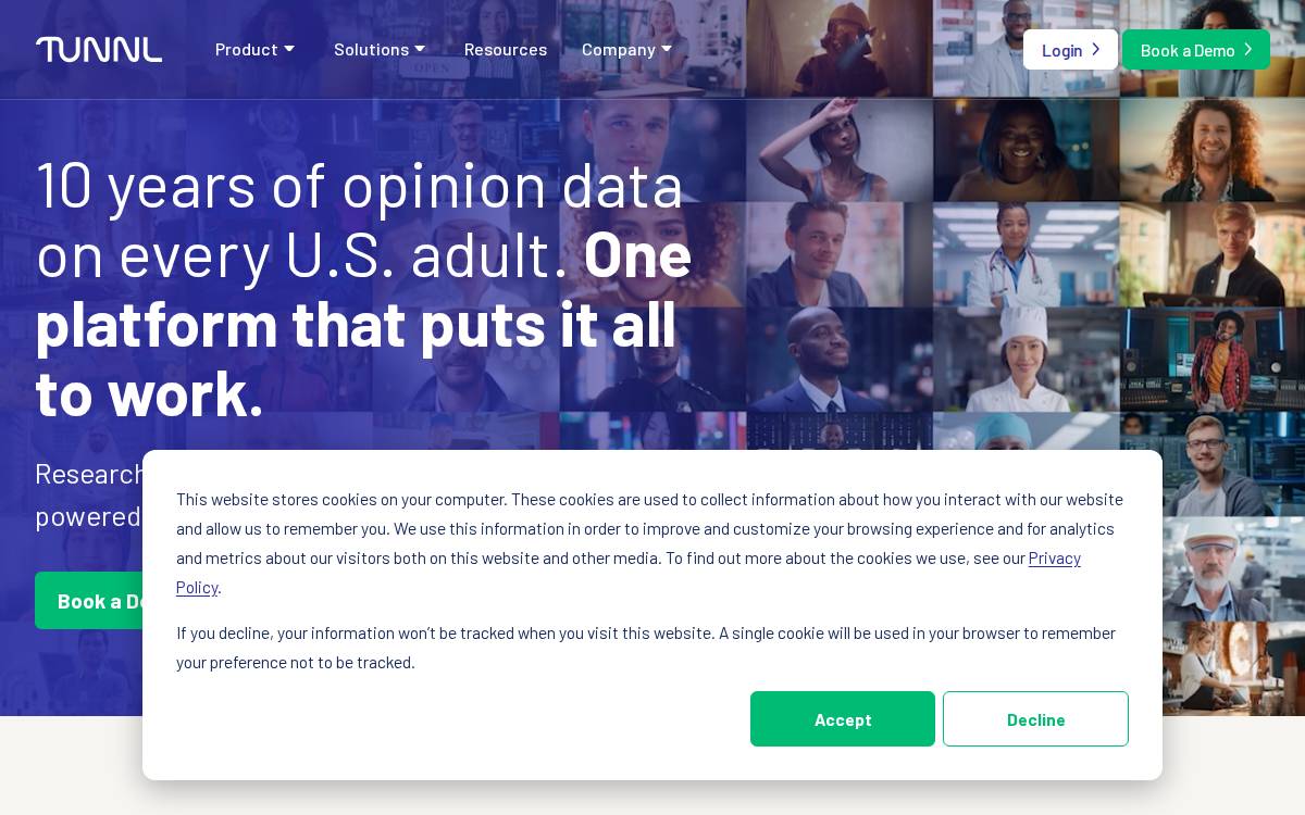 Tunnldata website preview