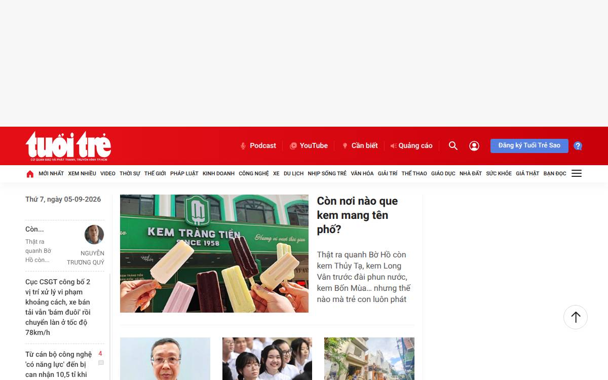 Tuoi Tre website preview