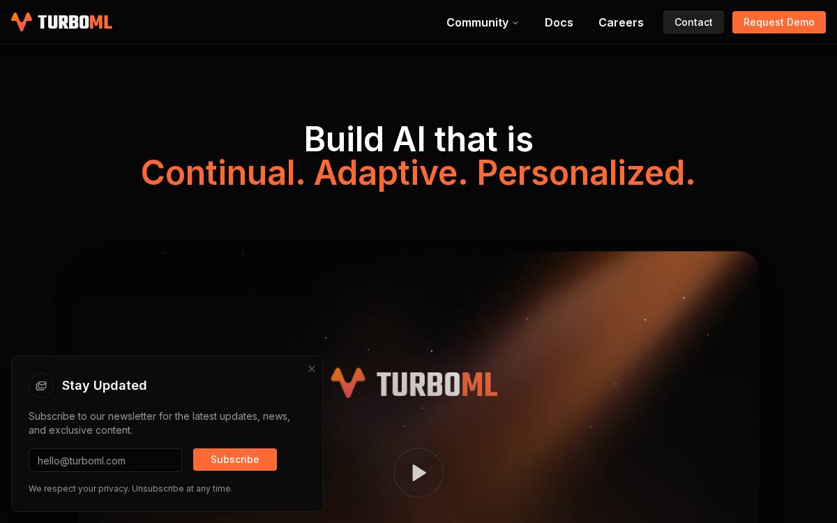 TurboML SaaS website preview
