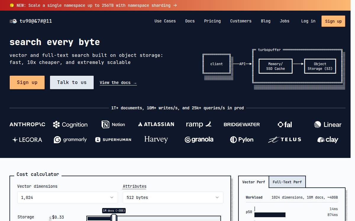 Turbopuffer website preview
