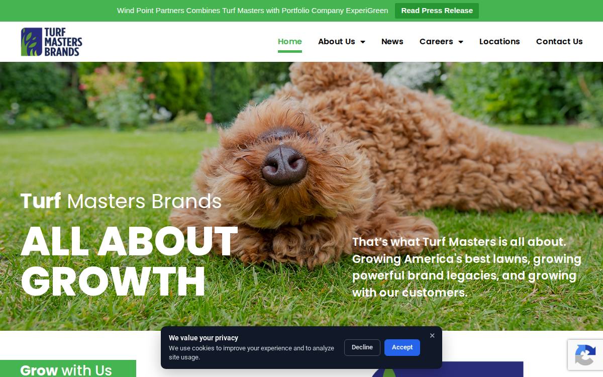 Turf Masters Brands website preview