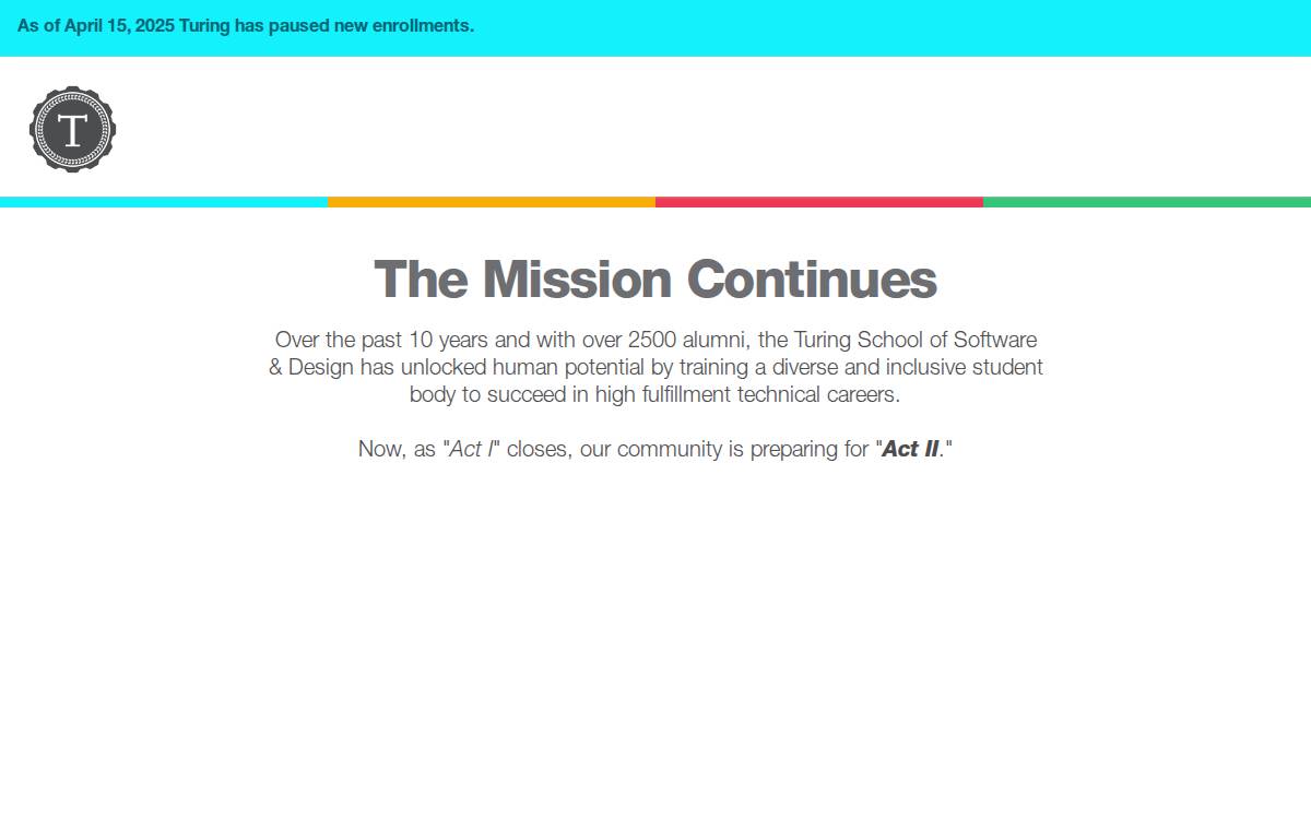 Turing School website preview