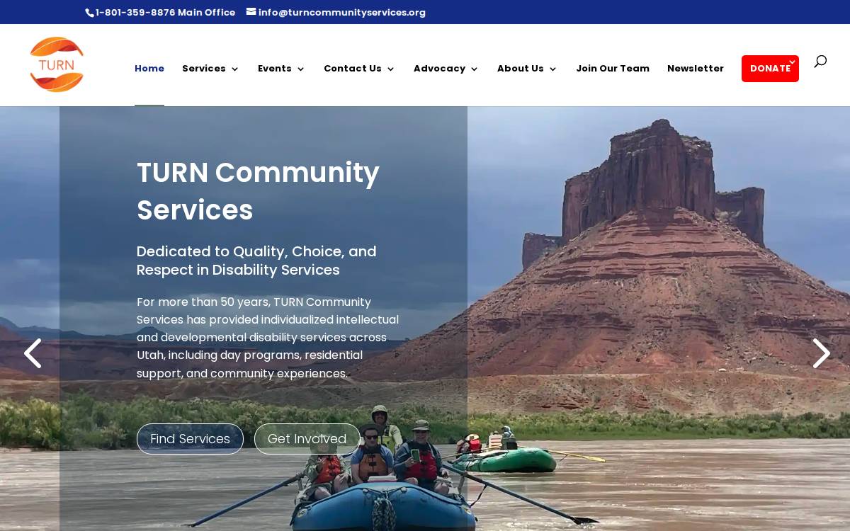 TURN Community Services website preview