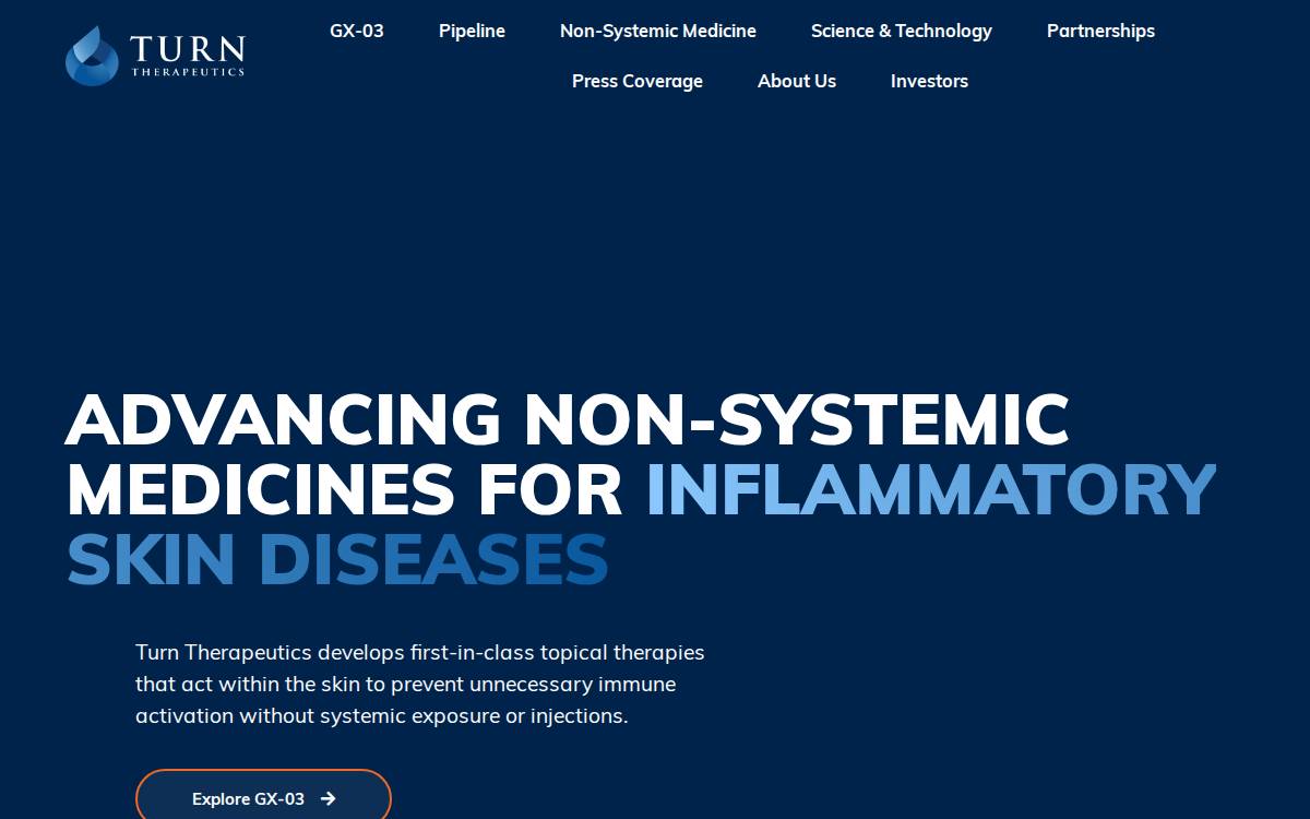 Turn Therapeutics website preview