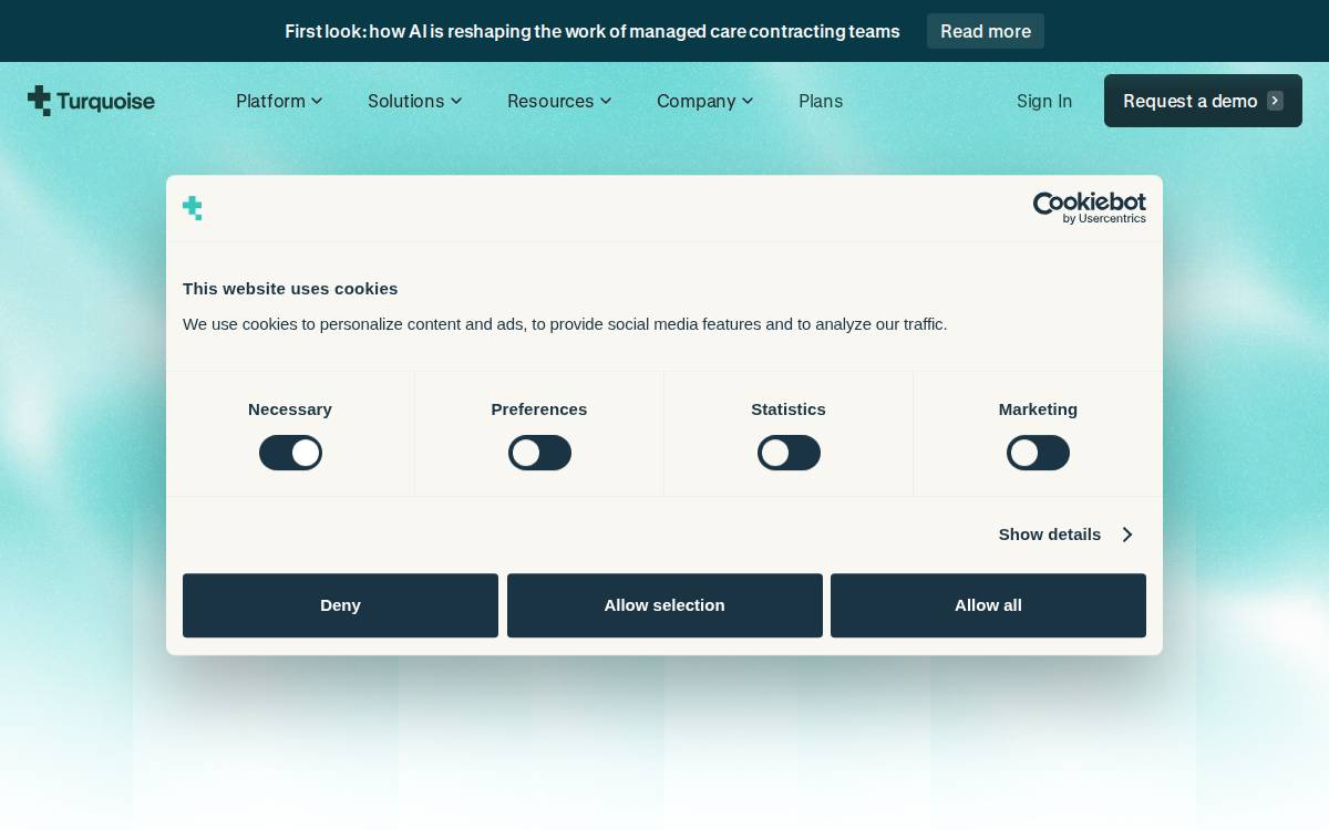 Turquoise Health website preview