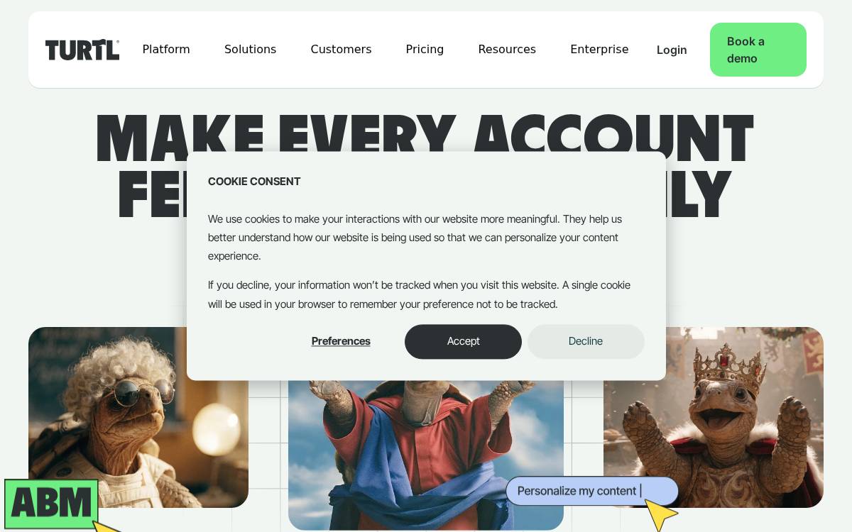 Turtl website preview