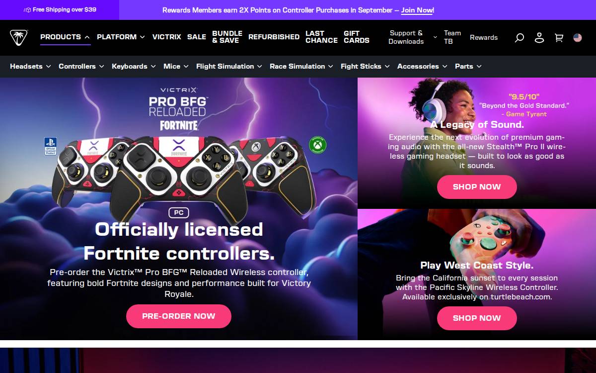 Turtle Beach website preview