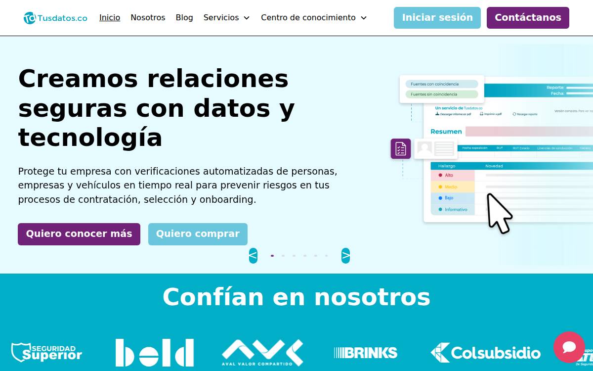 Tusdatos website preview