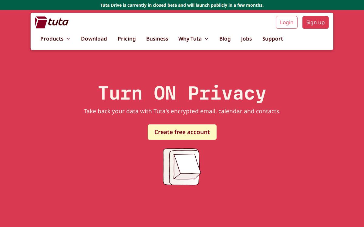 Tutao website preview