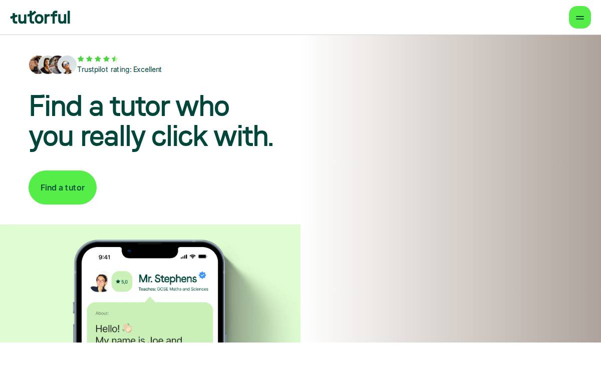 Tutorful website preview