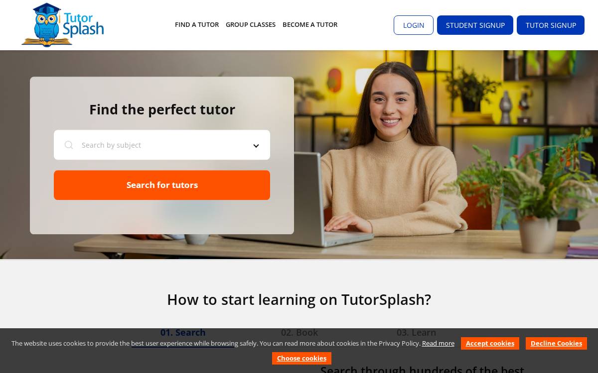 TutorSplash Website website preview