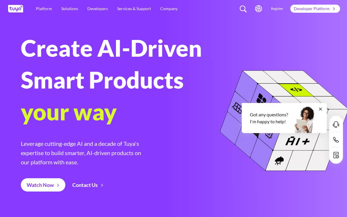 Tuya website preview
