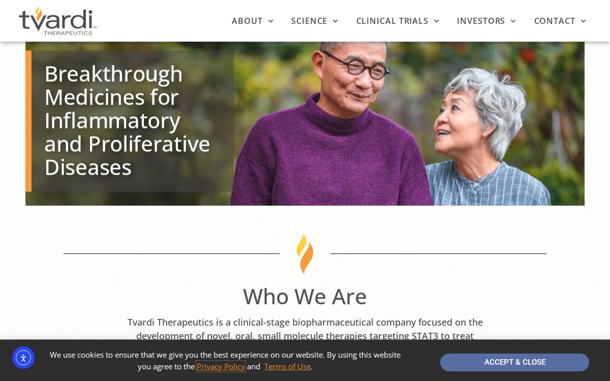 Tvardi Therapeutics website preview