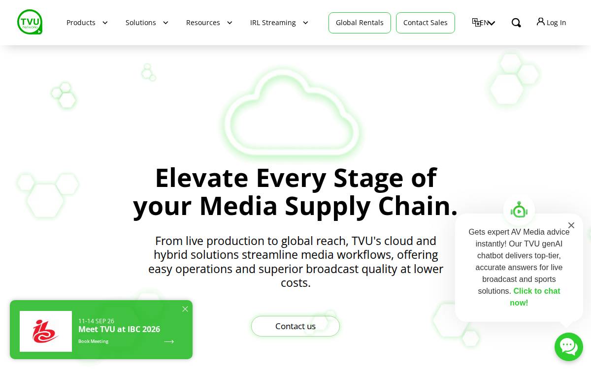 TVU Networks website preview