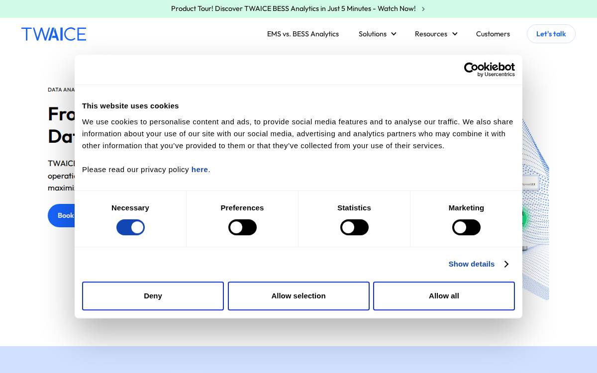 TWAICE website preview