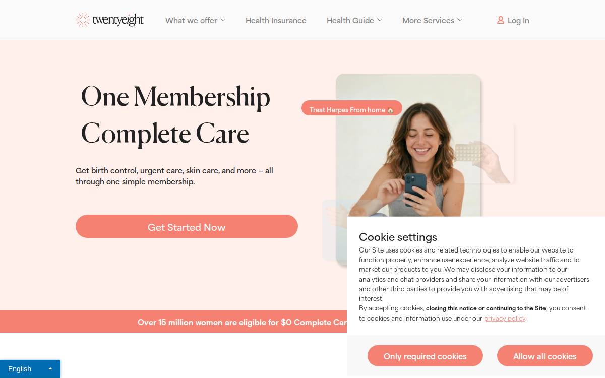 Twentyeight Health website preview