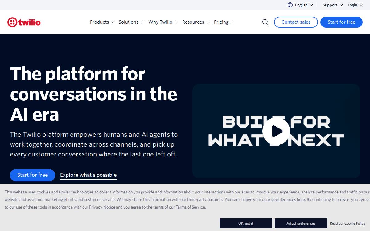 Twilio website preview