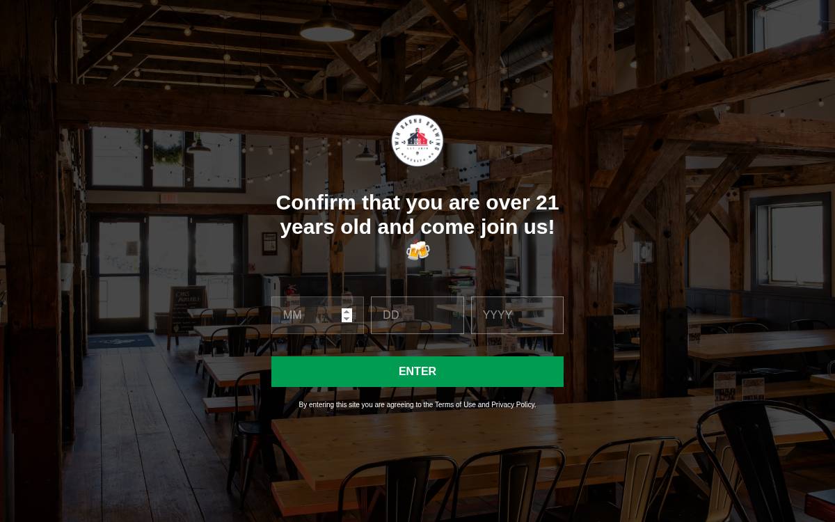 Twin Barns Brewing website preview