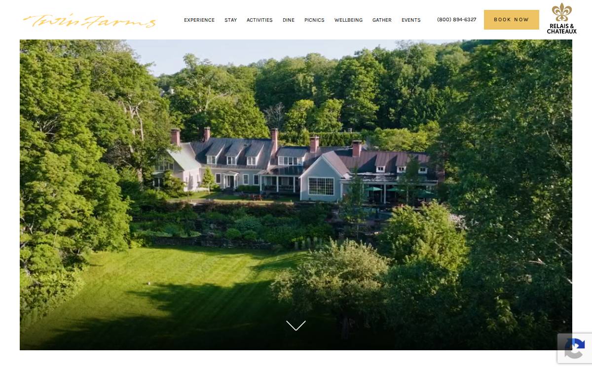 Twin Farms website preview