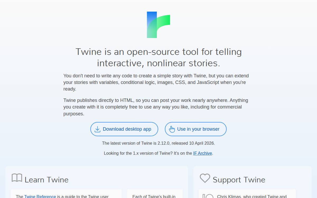Twine website preview
