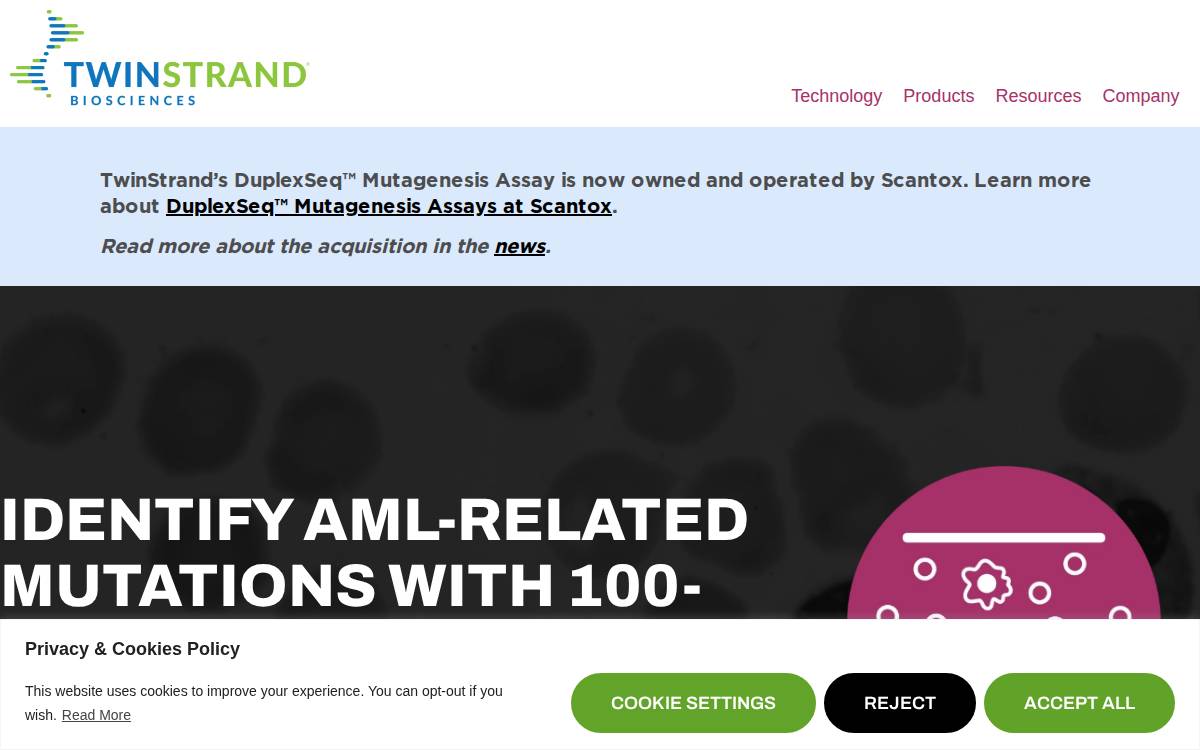 Twinstrand Biosciences website preview