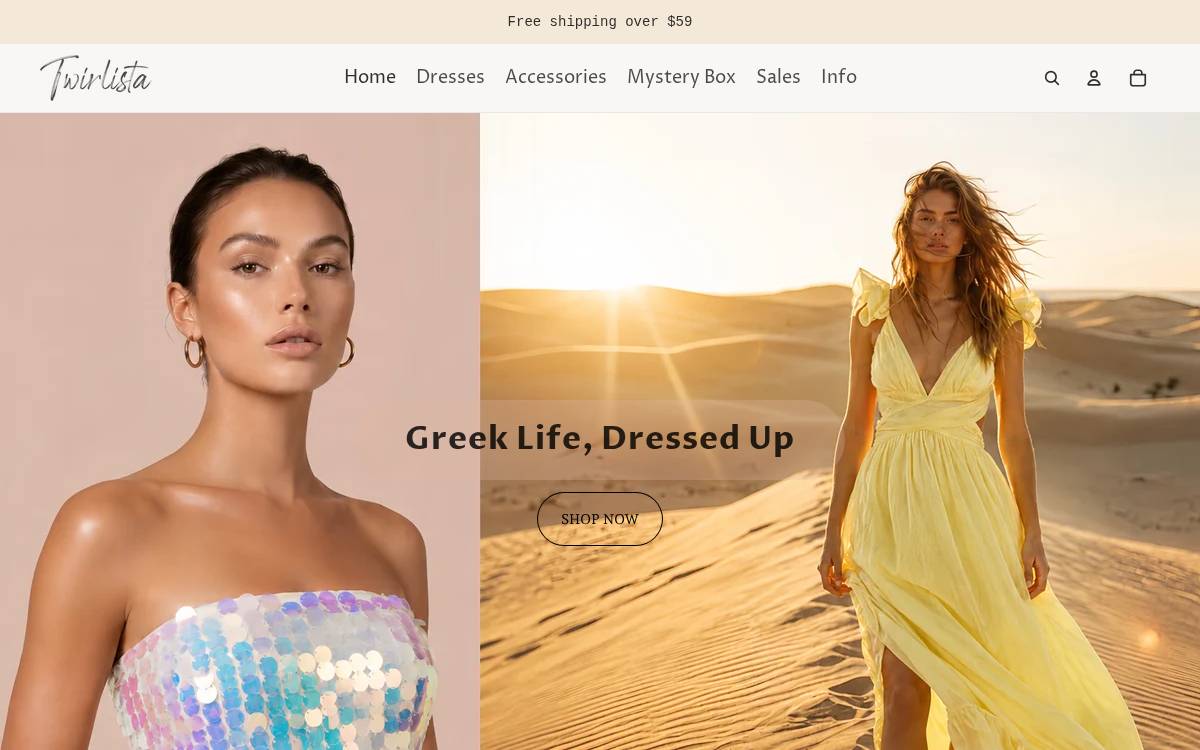 Twirlista website preview