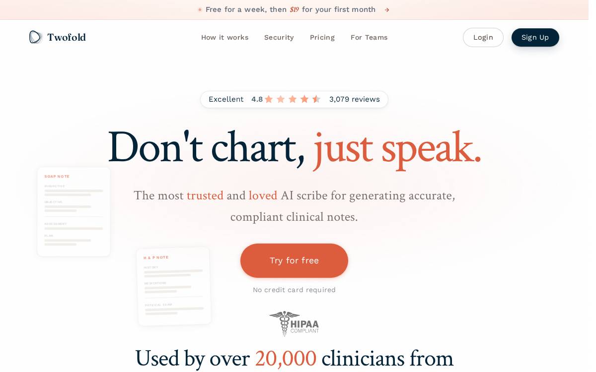 Twofold Health website preview